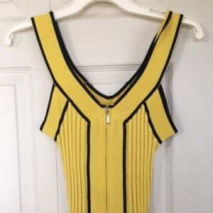 Cache Yellow/Black Stretch Tank Top - Size S NWOT